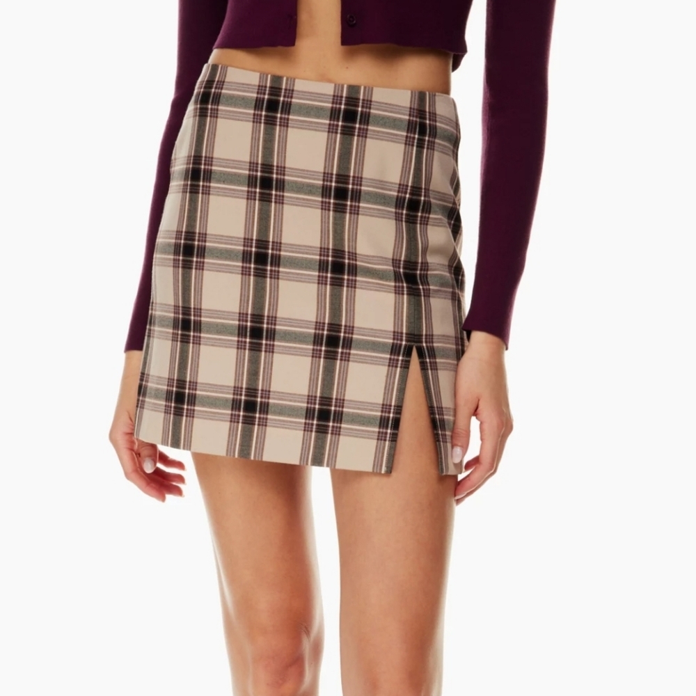 Aritzia Sunday Best Tatiana Skirt, Size 10, Beige/Black